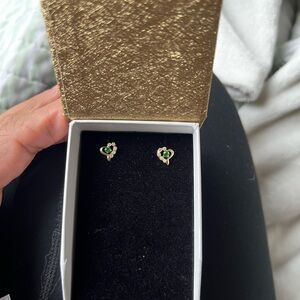 Elegant Green Heart Earrings